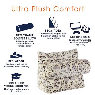 Cheer Collection Tv Reading And Wedge Pillow With Detachable Bolster