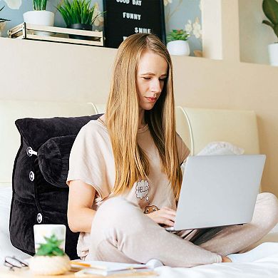 Cheer Collection Tv Reading And Wedge Pillow With Detachable Bolster