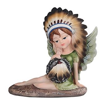 Fc Design 4.75"H Indian Girl Fairy With Dream Catcher Figurine Decoration Home Room Decor