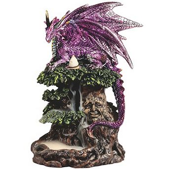 Fc Design 8.75"h Purple Dragon With Tree Genie Backflow Figurine Home Décor