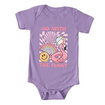Go With The Float Pink Baby Bodysuit
