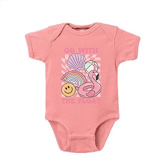 Go With The Float Pink Baby Bodysuit