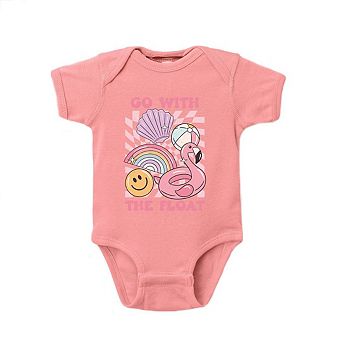 Go With The Float Pink Baby Bodysuit