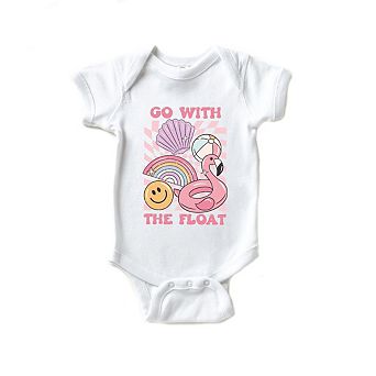 Go With The Float Pink Baby Bodysuit