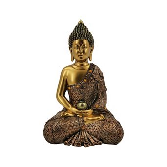Fc Design 10.75"h Gold Buddha In Red Figurine Decoration Home Room Decor
