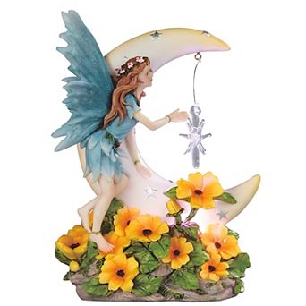 Fc Design 7.75"w Fairy On Moon With Led Figurine Decoration Home Room Decor