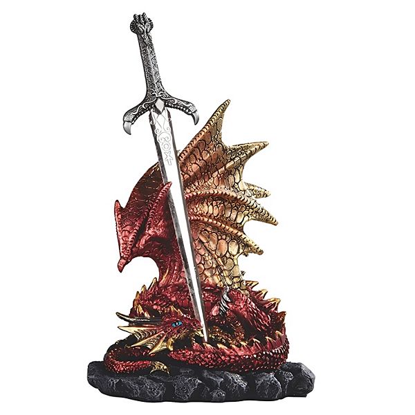 Keeper of the Key Red a Dragon Guardian Figurine 9cm