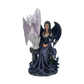 Fc Design 10"h Blue Fairy With Pearl White Dragon Figurine Decoration Home Room Decor