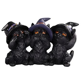 Fc Design 4.50"w 3 pc Black Cat Hear-no, See-no, Speak-no Evil Figurine Set