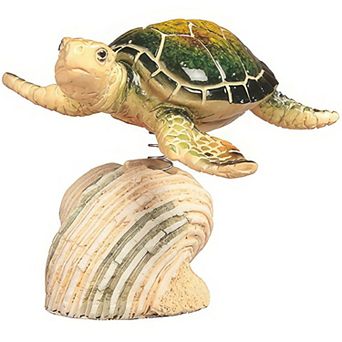 Fc Design 3.5"h Green Spring-bubble Sea Turtle On Coral Figurine Statue Home Room Decor