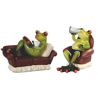 Fc Design 6"w 2 pc Frog Couples On Couch Figurine Set Decoration Home Room Decor