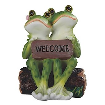 Fc Design 6"h Frog Couple On Bench With Welcome Sign Figurine Decoration Home Room Decor