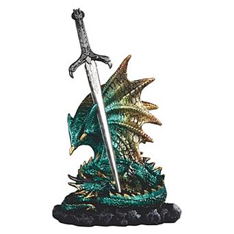 Fc Design 5.75"h Green Dragon Guarding Sword Figurine Decoration Home Room Decor
