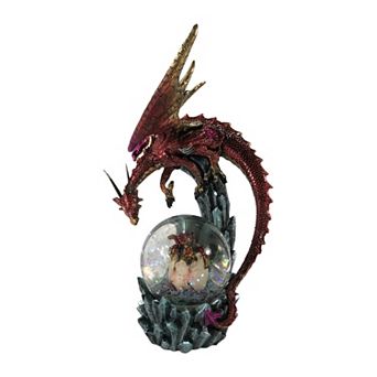 Fc Design 8"h Red Dragon On Snow Globe Figurine Decoration Home Room Decor