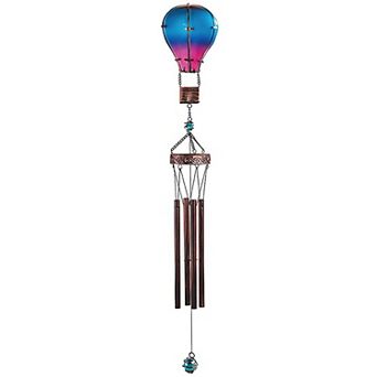 FC Design 36" Long Blue and Pink Glass Air Balloon Wind Chime