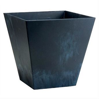 Contemporary 12-inch Square Planter In Black Plastic