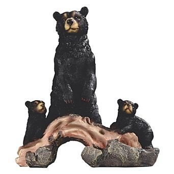 Fc Design 7"h Bear With 2 Cubs Crossing Bridge Figurine Decoration Home Room Decor