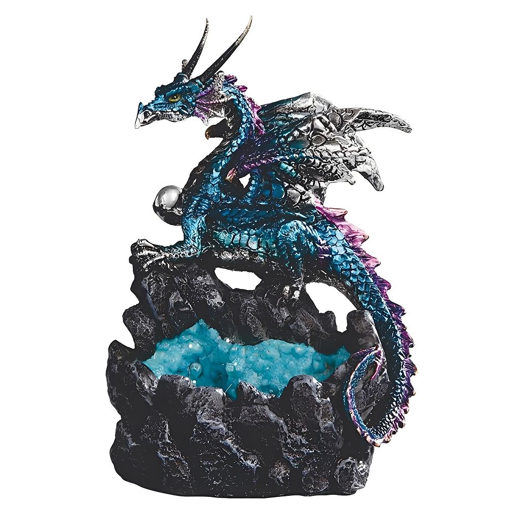 Fc Design 5.5"h Blue Dragon On Faux Crystal Cave Figurine Decoration ...