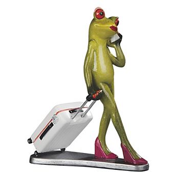 Fc Design 7"h Frog Lady Pulling Suitcase Figurine Decoration Home Room Decor