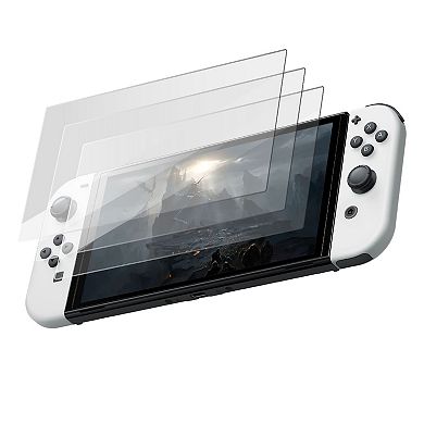 3-pack Tempered Glass Screen Protector Guard For Nintendo Switch Oled Model 2021