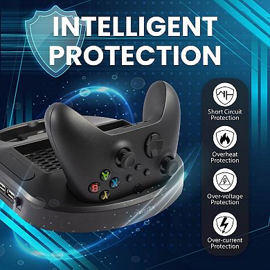 For Xbox Series S Console Vertical Stand Cooling Fan Controller Charging Station