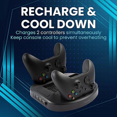 For Xbox Series S Console Vertical Stand Cooling Fan Controller Charging Station