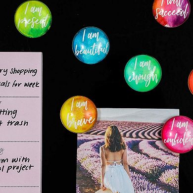 Inspirational Glass Refrigerator Magnets For Locker, Bulletin Board (9 Pcs)