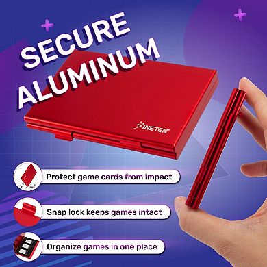 Game Card Case For Nintendo Switch Aluminum 6 Games Storage Box Holder Red