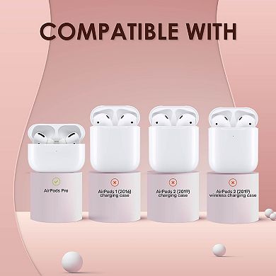 Glitter Plating Soft Touch Skin Case Cover With Hand Strap For Airpods Pro, Pink