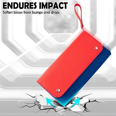 For Nintendo Switch & Oled Model Carrying Case Purse Sleeve Travel Bag Red/blue