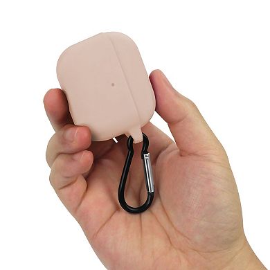 For Airpods 3 3rd 2021 Silicone Case Protective Soft Skin Cover Keychain Pink