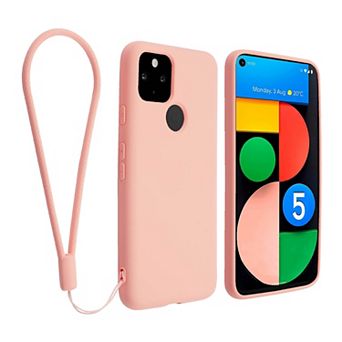 For Google Pixel 5 (2020) Liquid Silicone Case Soft Protective Slim Cover Pink