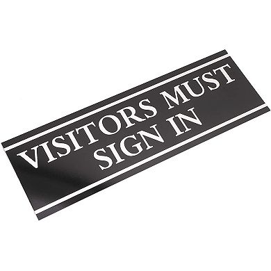 6pcs Visitors Must Sign In Office Self-adhesive Signs 9"x3" For Reception Office