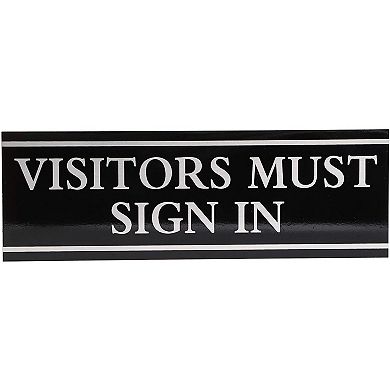 6pcs Visitors Must Sign In Office Self-adhesive Signs 9"x3" For Reception Office
