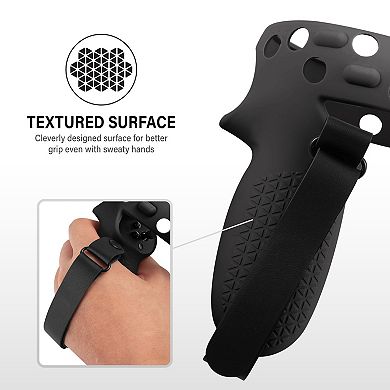 For Oculus Quest 2 Vr Headset Controller Grips Cover Case Knuckle Straps Black