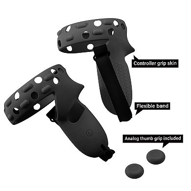 For Oculus Quest 2 Vr Headset Controller Grips Cover Case Knuckle Straps Black