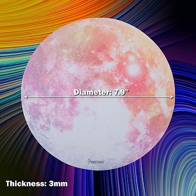Mouse Pad Round Galaxy Series Non-slip For Gaming Office Gift Idea Pink Moon