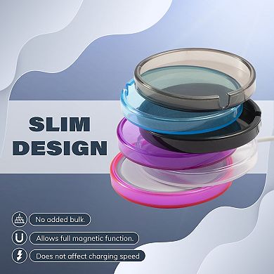 2-pack Case For Magsafe Charger Pad, Protective Soft Tpu Skin Cover Clear & Gray