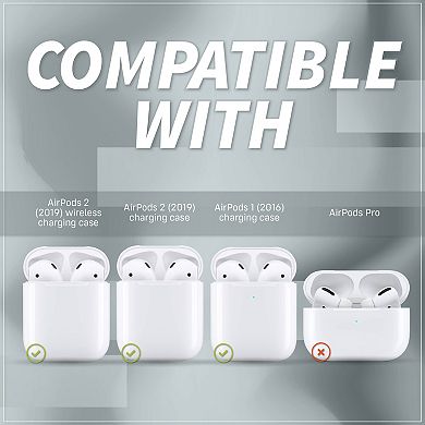 For Airpods 1 / 2 Genuine Leather Case Luxury Cover With Keychain Hook Brown