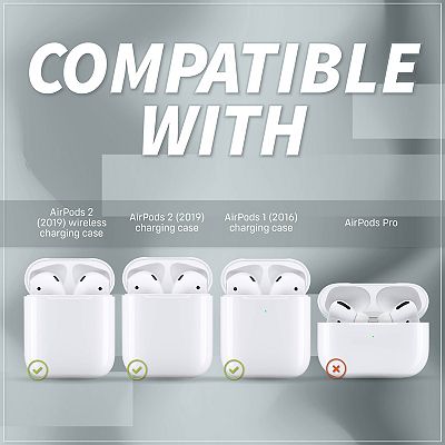 For Airpods 1 / 2 Genuine Leather Case Luxury Cover With Keychain