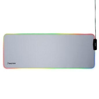 Rgb Mouse Pad Gaming Led Large Soft Cloth 4 Usb Port Mat, White 31.5x12x0.16"