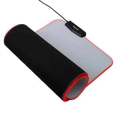 Rgb Mouse Pad Gaming Led Large Soft Cloth 4 Usb Port Mat, White 31.5x12x0.16"