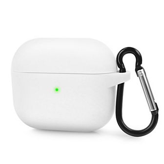 For Airpods 3 3rd 2021 Silicone Case Protective Soft Skin Cover Keychain White