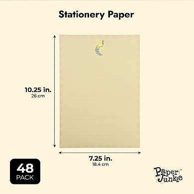 48x Peacock Elegant Stationery Paper Set With Envelopes For Letter Writing