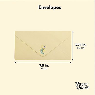 48x Peacock Elegant Stationery Paper Set With Envelopes For Letter Writing