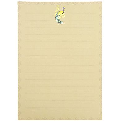 48x Peacock Elegant Stationery Paper Set With Envelopes For Letter Writing