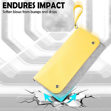 For Nintendo Switch & Oled Model Carrying Case Purse Sleeve Travel Bag Yellow