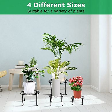 Iron Plotted Plant Stands Shelves Heavy Duty Round Flower Pot Holder
