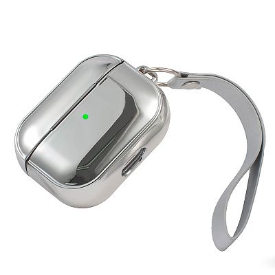Glitter Plating Soft Touch Case Cover With Hand Strap For Airpods