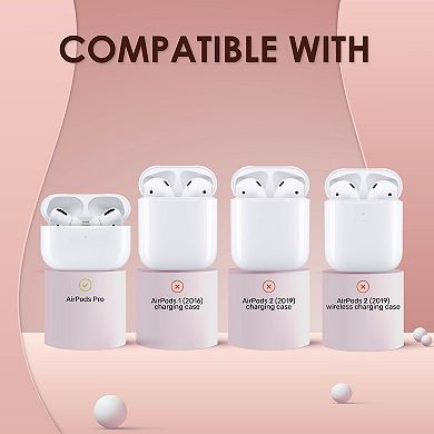 Glitter Plating Soft Touch Case Cover With Hand Strap For Airpods Pro, Silver